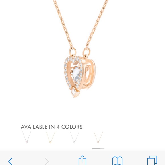 Swarovski Sparkling Dance Heart Rose Gold Necklace - Picture 2 of 8
